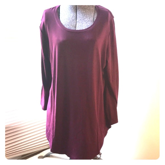 JM Collection Tops - JMCollection Scoop Neck NWT Burgundy